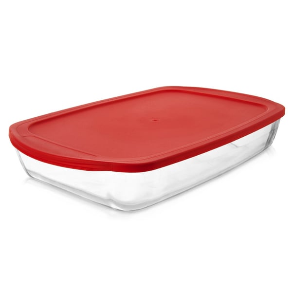 Ovnfast glasfad med låg 39x24x7 cm, 3,7 l