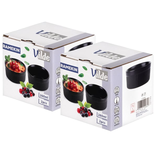 Mustat posliinikulhot 260 ml 4 kpl.