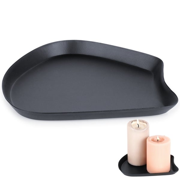 Stand til dekorative lyskompositioner, sort metal, 17x15,5 cm
