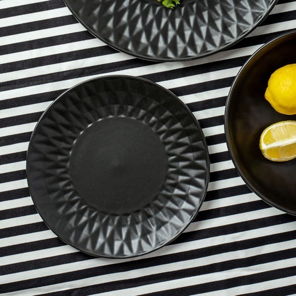 Sort keramisk desserttallerken SOHO 20 cm