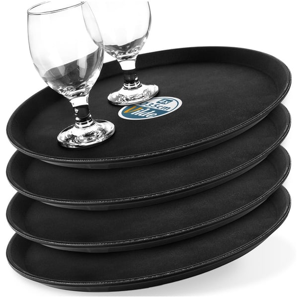 Tjenerbakke antiskrid sort 35 cm 4 stk.