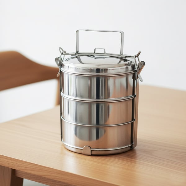 Stål 3-lags frokostdåse 3x1,3 l