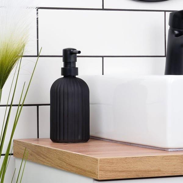 Såpedispenser glas svart 400 ml