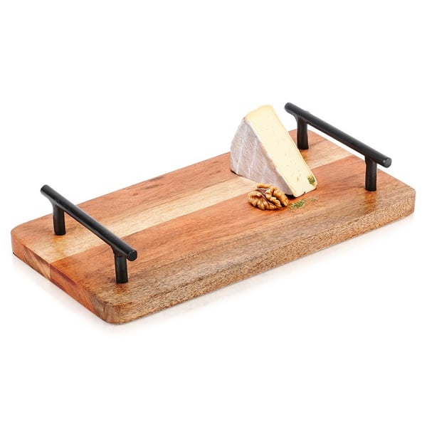 Puinen tarjotin käsinojilla 30x15,5 cm