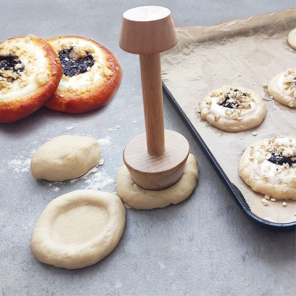 Dobbeltsidet træ tartelet tamper 4/5,5 cm