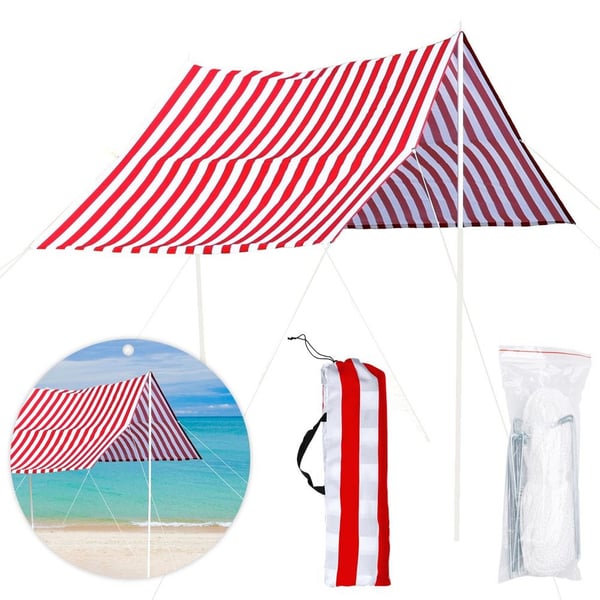 Dobbelt strandparasol 165x297x170 cm