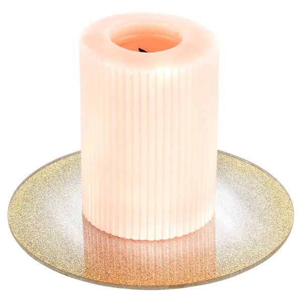 Glas spejl glitter stand til dekorative arrangementer og lys 15 cm