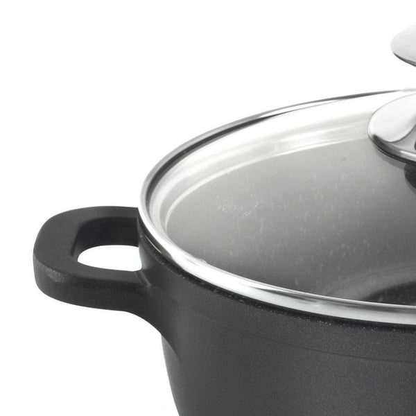Granitgryde med glaslåg GRANDE 20 cm, 2,3 l