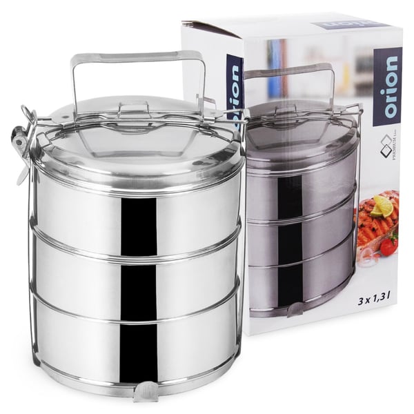 Stål 3-lags frokostdåse 3x1,3 l