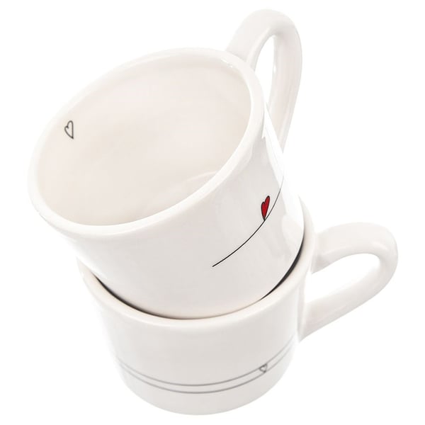 Keraamiset mukit sydän 200 ml 2 kpl