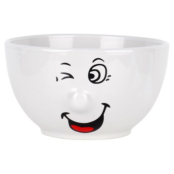 Keramiske skåle med ansigter 13,5 cm, 550 ml 6 stk.