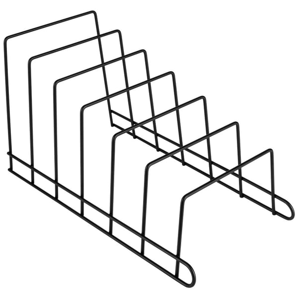 Sort metalholder til låg og tallerkener