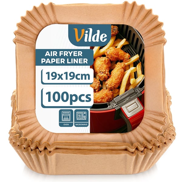 Öljytön Air Fryer -paperinen neliöinen kori 19x19 cm 100 kpl