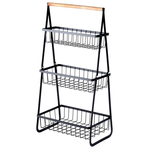 Frugtkurv metal sort 3-niveau