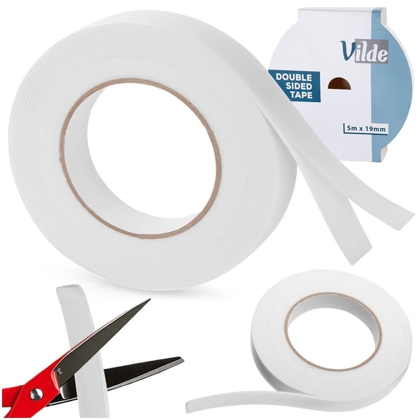 Kaksipuolinen itsekiinnittävä teippi 19 mm x 5 m