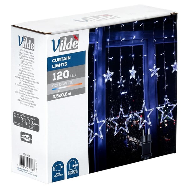 Udendørs lysgardin 120 LED 2,5 m