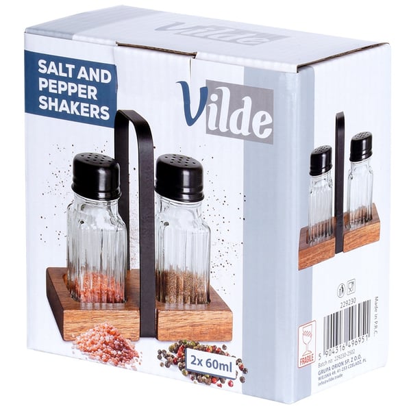 Salt- og peberbøsser med stativ, 3 stk.