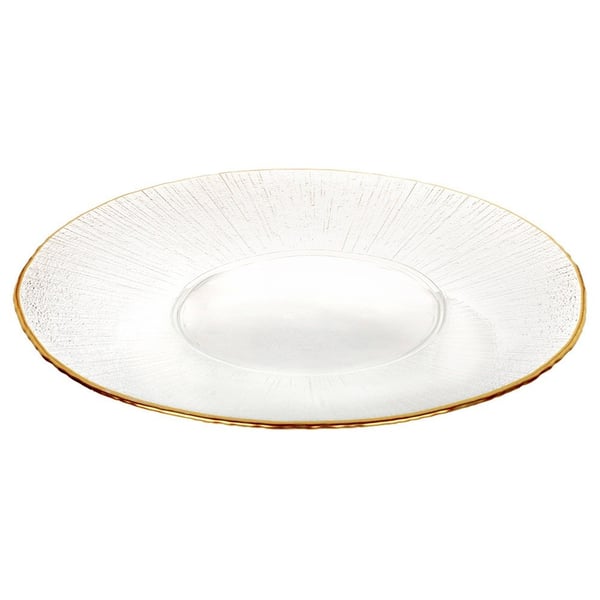 Kultainen lasinen matala aterialautanen 30 cm