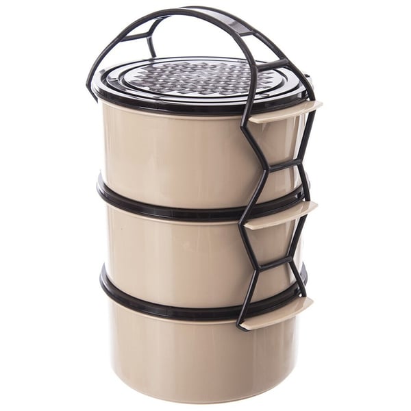 Plastik frokostkasse 3-niveau 3x1,5 l