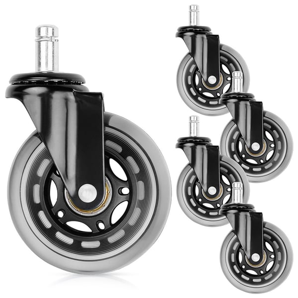 Gummihjul til stol 7,5 cm / 11 mm 5 stk.