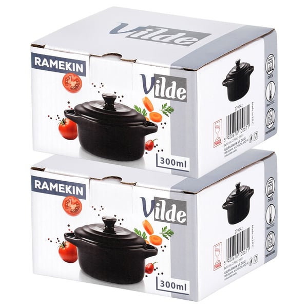 Posliinikulhot kannella 300 ml 2 kpl.