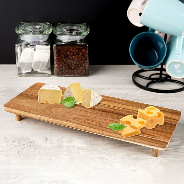 Serveringsbräda i trä på ben 36x14,5 cm