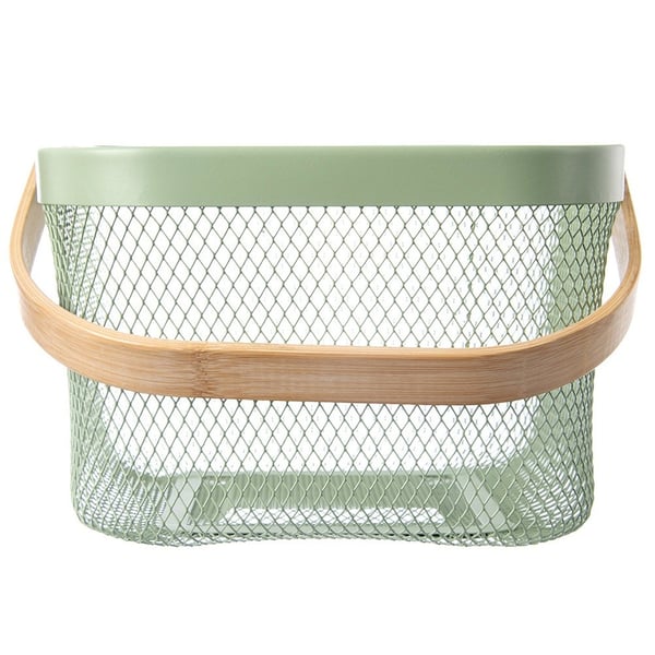 Kurv til opbevaring metal grøn grønlig 27x24,5x17,5 cm