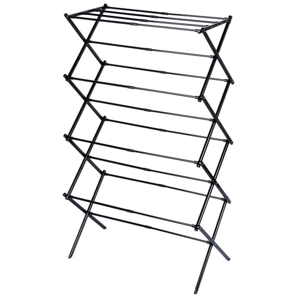 Tørrestativ metal sort lodret udtrækkelig 43-75x37,5x139 cm