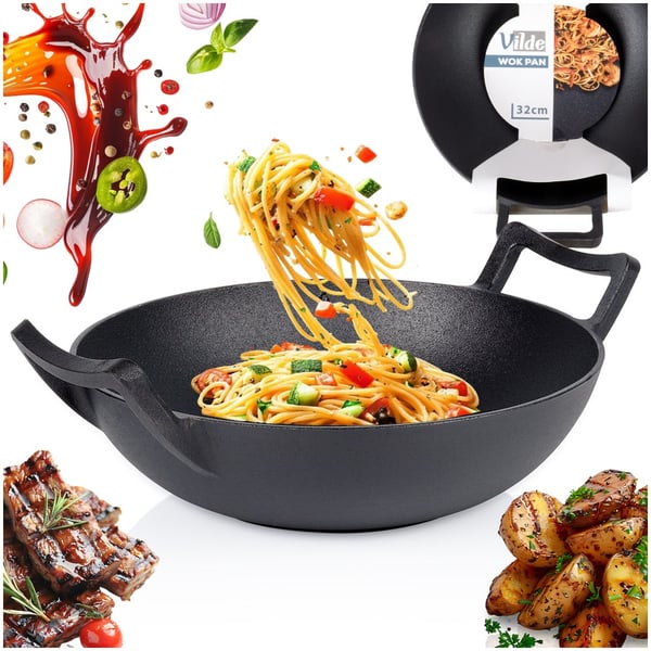 CAST LINE støbejern wokpande 32 cm