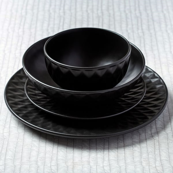 Sort keramisk desserttallerken SOHO 20 cm