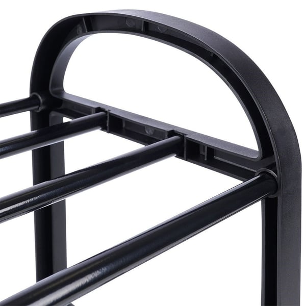 Sort metal skohylde 4-niveauer 49,5x18,5x56,5 cm