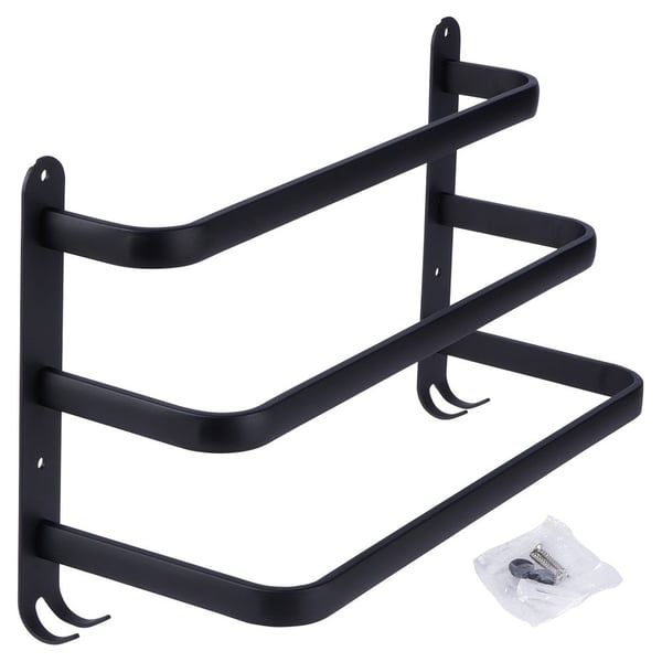 Håndklædestang i aluminium sort 40 cm