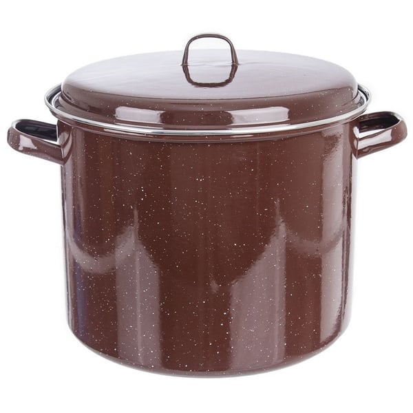 Brun emaljeret gryde, 32 cm, 20 l