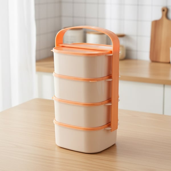 Plastikmadkasse med 4 lag, 4x1,15 l