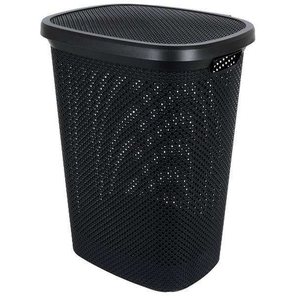Muovinen musta pyykkikori 60 l