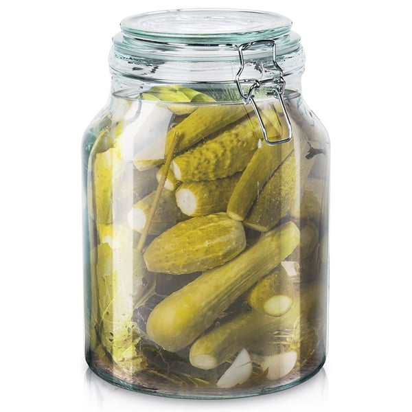 Patentkrukke med klips glas IRMA 3,4 l