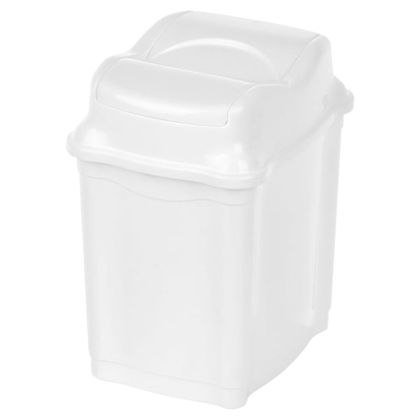 Plastavfallsbehållare, vit, 5 l