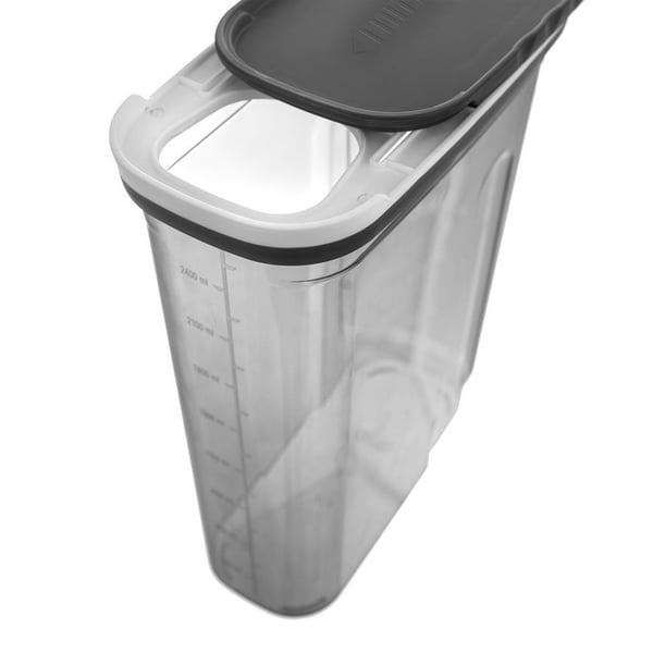 Grå beholder til bulkprodukter med dispenser 2,7 l