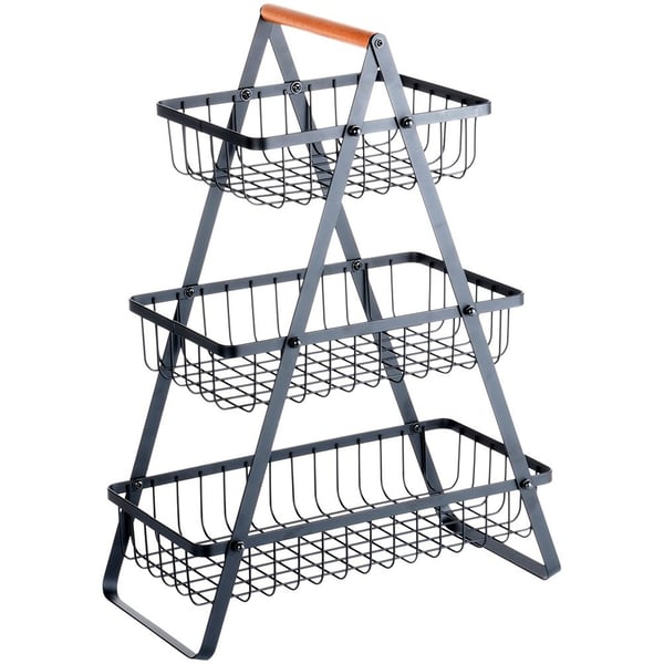 sort metal frugtkurv 3-niveauer