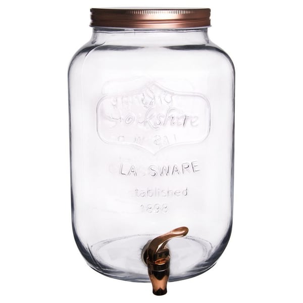 Lasinen juomasäiliö kranilla 8,8 l