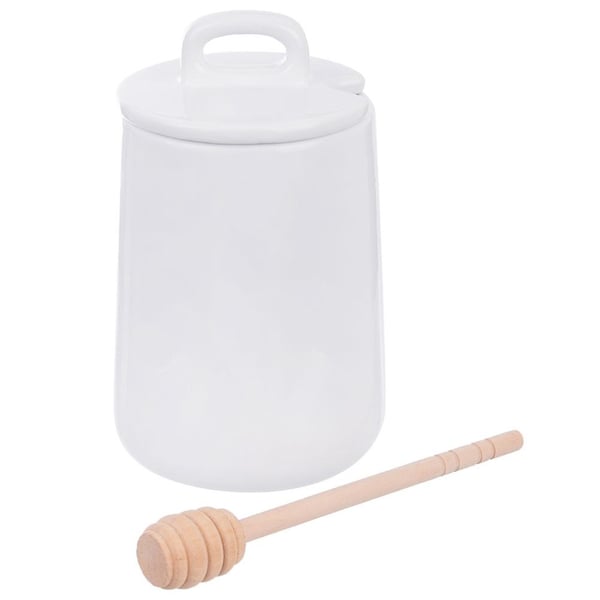 Honungsbehållare med sked, porslin, WHITELINE, 470 ml Honungsbehållare med sked, porslin, WHITELINE, 470 ml