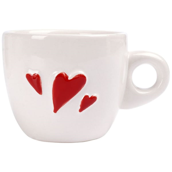 Keramisk hjerteformet espressokrus 80 ml