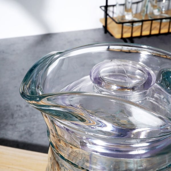 Glaskande med låg 1,4 l + glas 6 stk. 200 ml