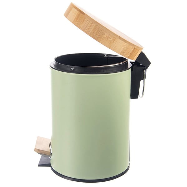 Metal affaldsspand med pedal, grøn, GRØNLIG, 3 l
