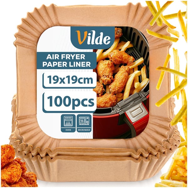 Öljytön Air Fryer -paperinen neliöinen kori 19x19 cm 100 kpl