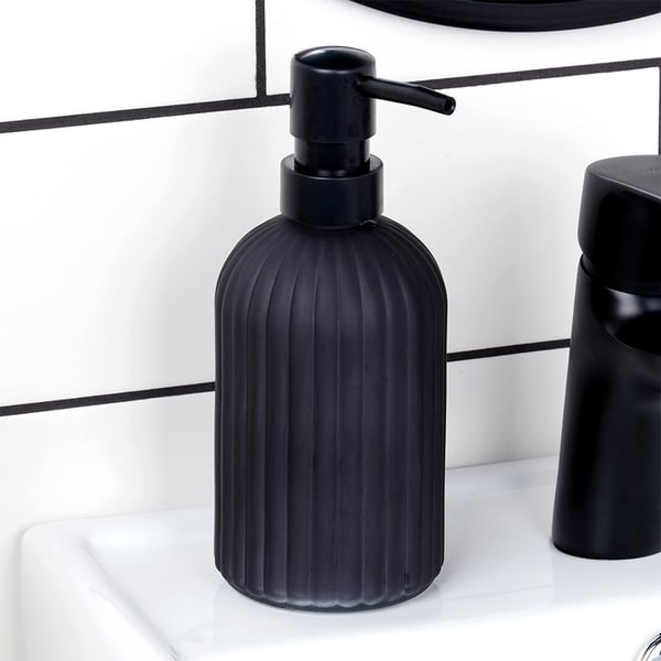 Lasinen musta saippuadispenseri 400 ml 2 kpl