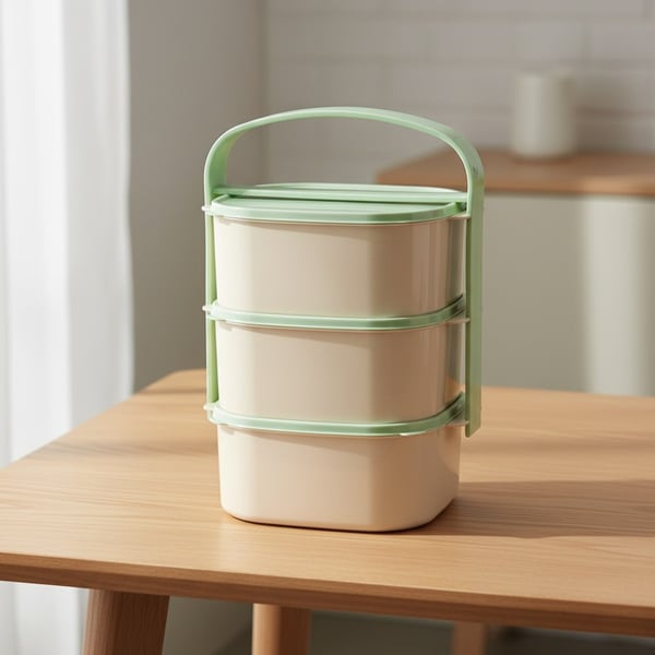Plastik madkasse med 3 niveauer 3x1,15 l