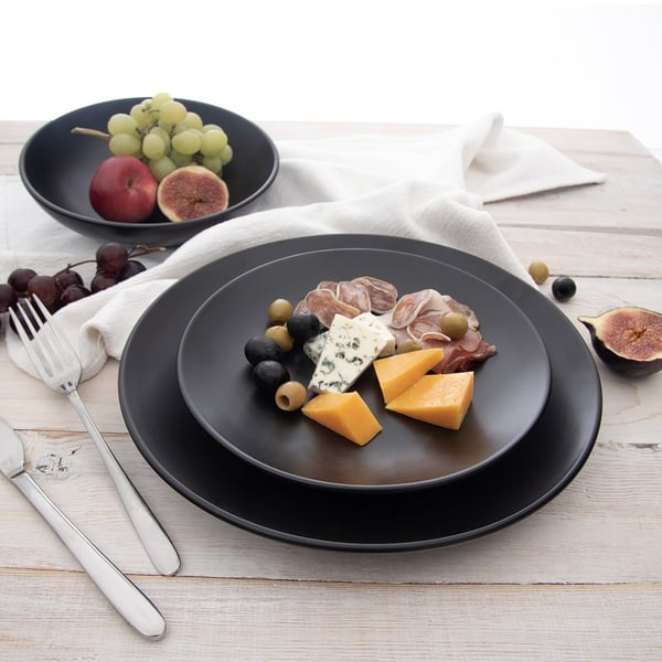 Sort keramisk desserttallerken 20,5 cm