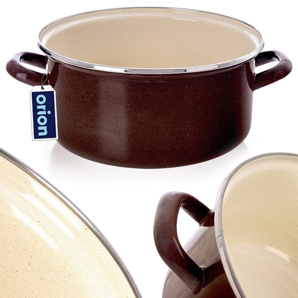 Emaljeret brun gryde 24 cm, 4 l