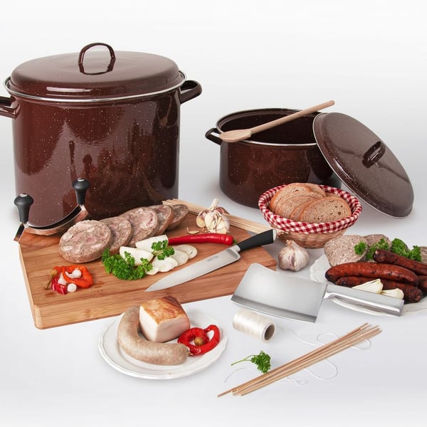 Brun emaljeret gryde, 32 cm, 20 l
